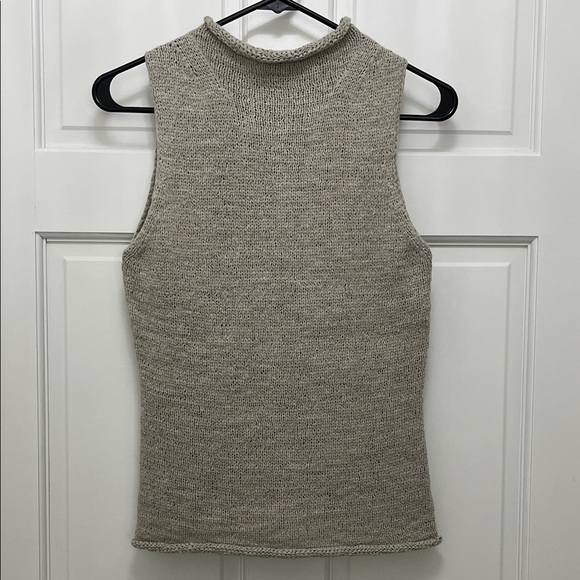 Anthropologie Tops - Anthropologie Textured Chunky Knit Tank Top w/ Rolled Trim in Oatmeal - Size Med